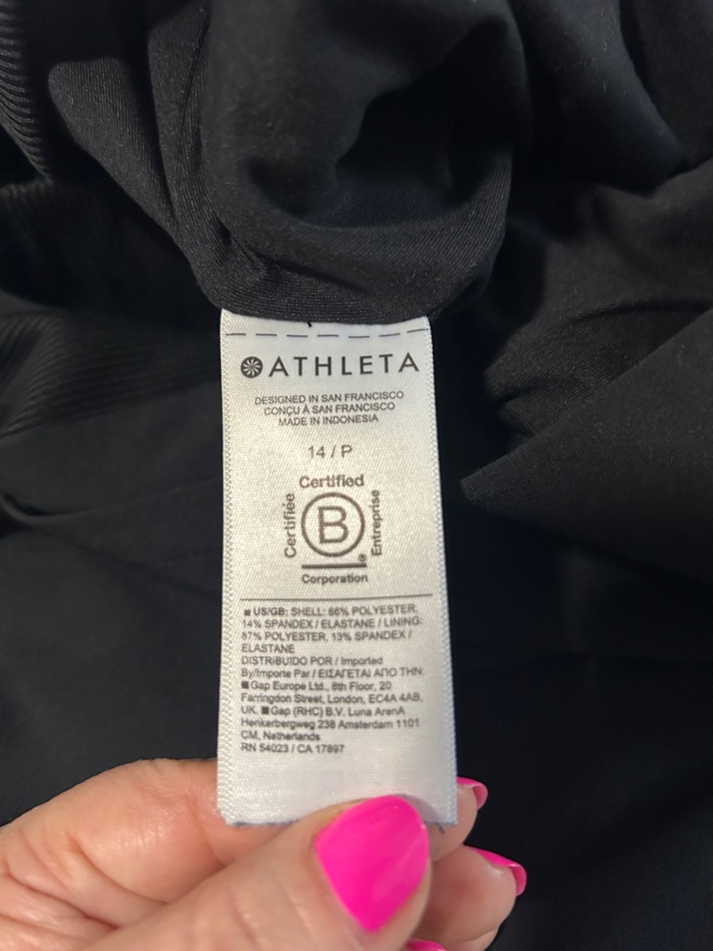 Athleta Brooklyn Black Lined Work /Athleisure Trouser 14 Petite - Picture 7 of 9